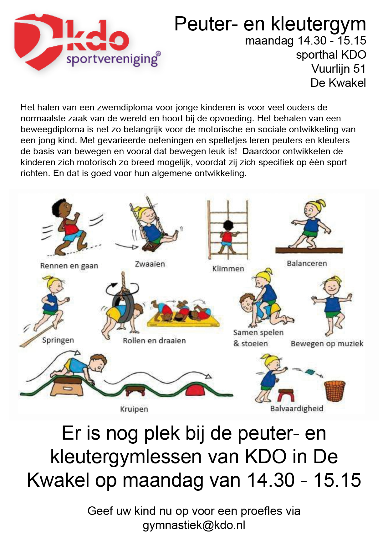 Ruimte in gymnastiek en turngroep